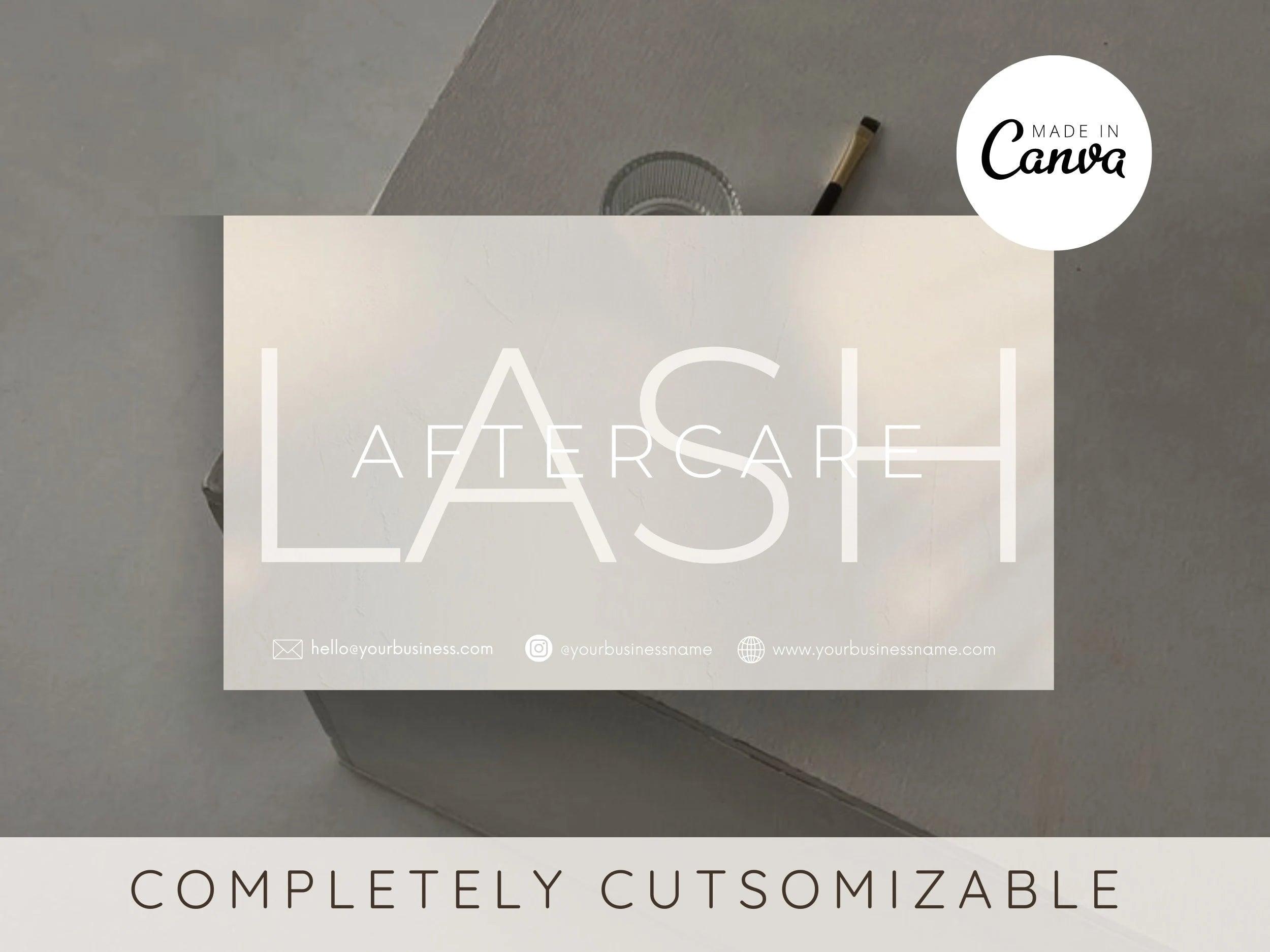 Lash Aftercare Card Canva Template - Un-Stripped
